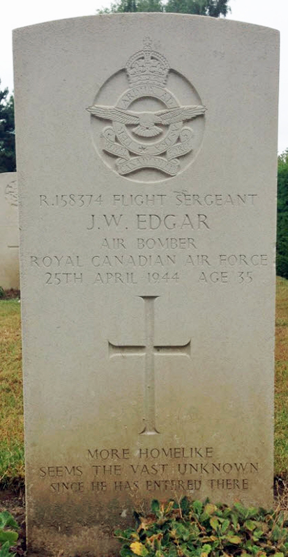 Sgt Joseph Walter Edgar<br /><br /><br />died on active duty - April 24th, 1944